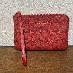 Coach Scarlet Signature Wristlet NWOT